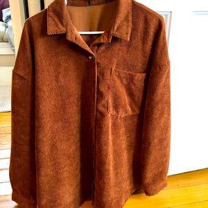 Burnt Orange/Brown Corduroy shirt jacket (mens large)